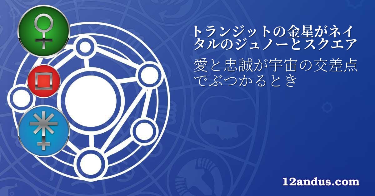 トランジットの金星がネイタルのジュノーとスクエア