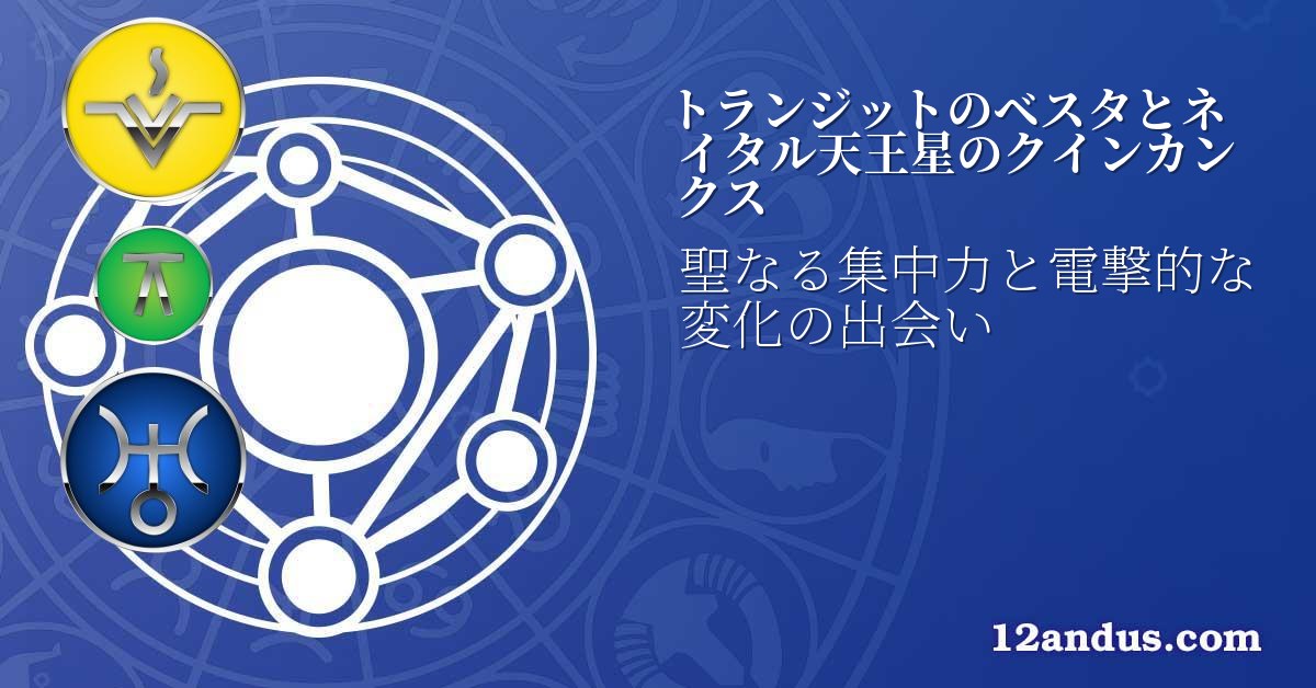 トランジットのベスタとネイタル天王星のクインカンクス