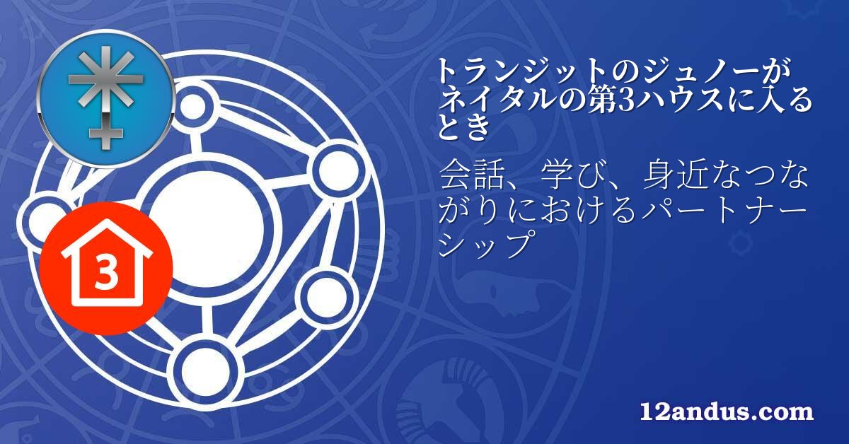 トランジットのジュノーがネイタルの第3ハウスに入るとき