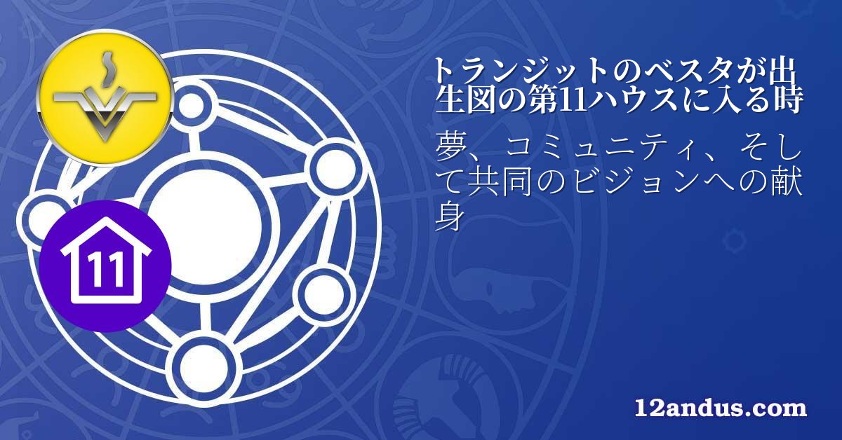 トランジットのベスタが出生図の第11ハウスに入る時