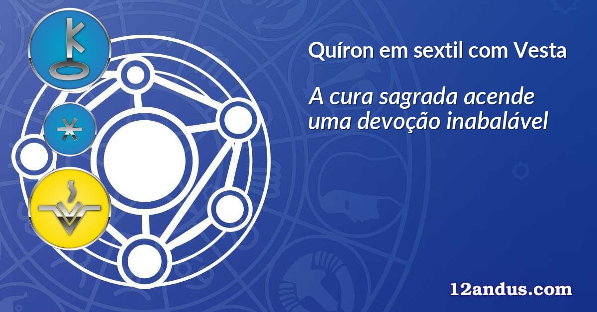 Quíron em sextil com Vesta