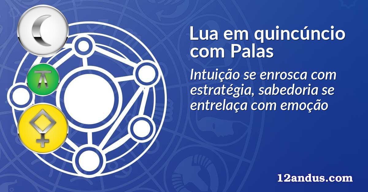 Lua em quincúncio com Palas