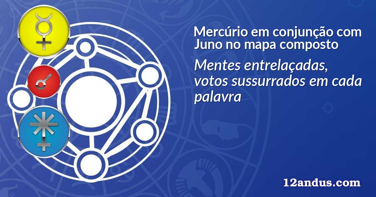 Mercúrio em conjunção com Juno no mapa composto