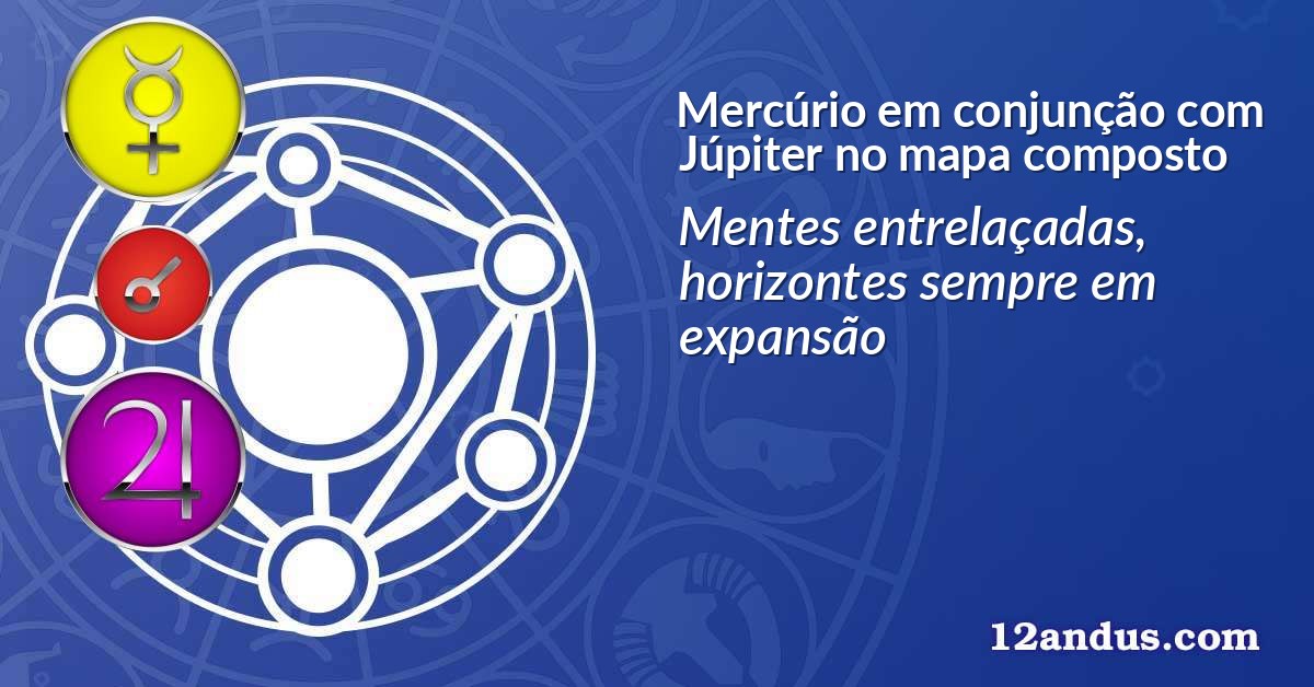 Mercúrio em conjunção com Júpiter no mapa composto