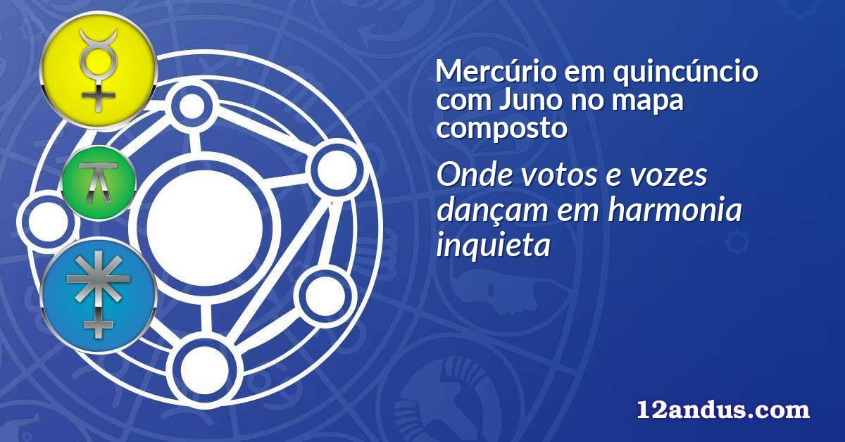 Mercúrio em quincúncio com Juno no mapa composto