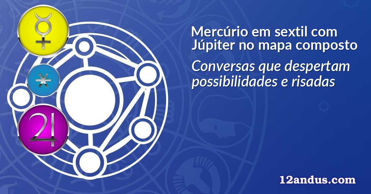 Mercúrio em sextil com Júpiter no mapa composto