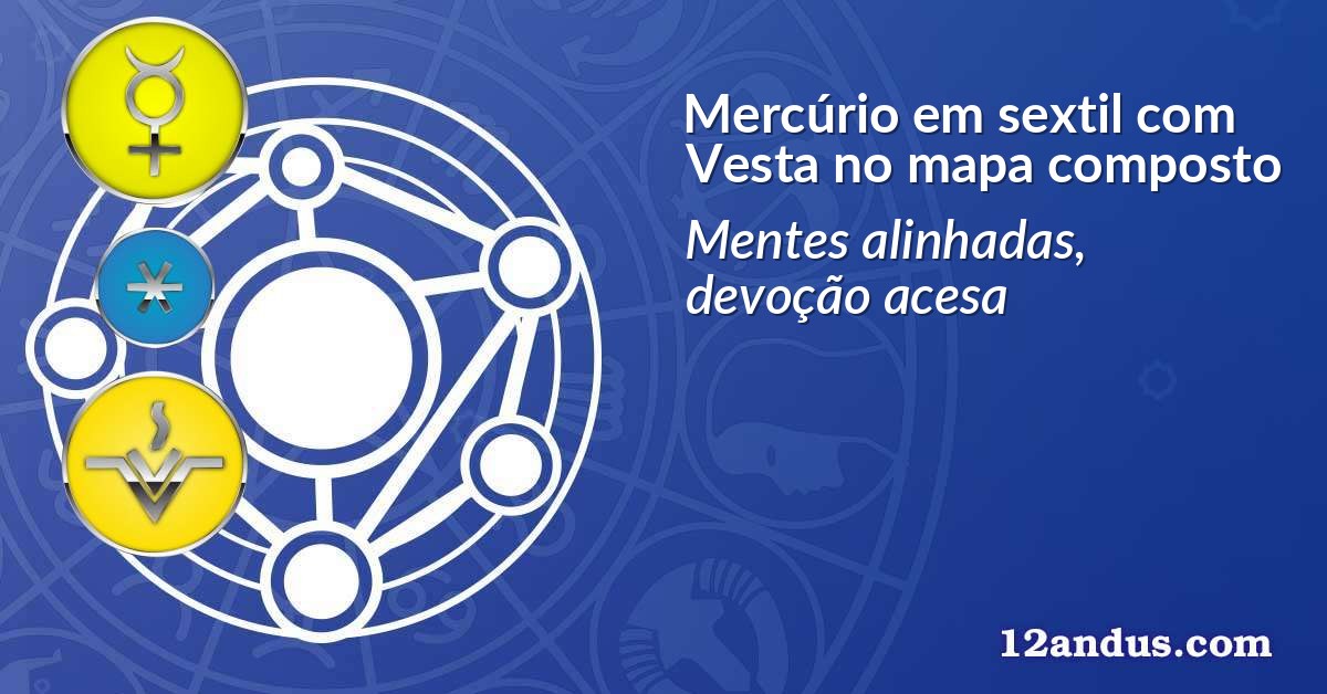 Mercúrio em sextil com Vesta no mapa composto
