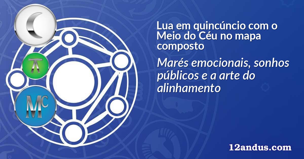 Lua em quincúncio com o Meio do Céu no mapa composto