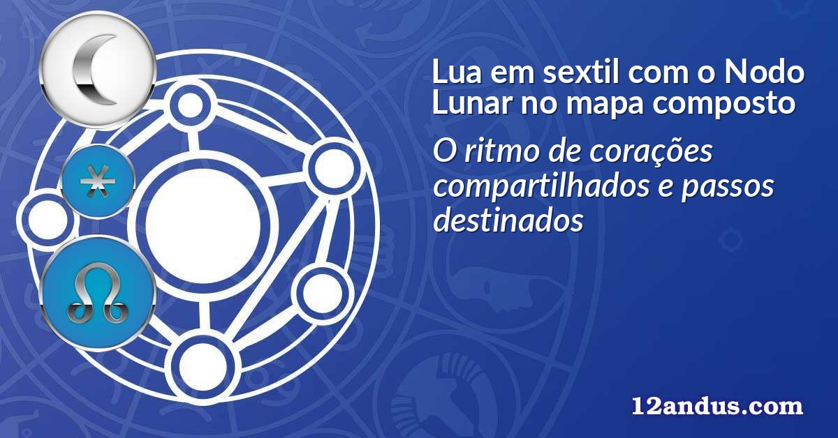 Lua em sextil com o Nodo Lunar no mapa composto
