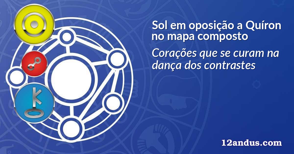 Sol em oposição a Quíron no mapa composto