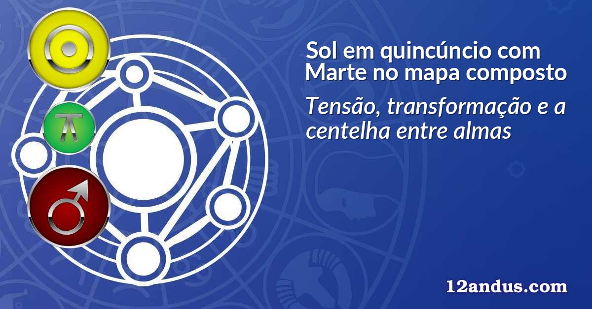 Sol em quincúncio com Marte no mapa composto