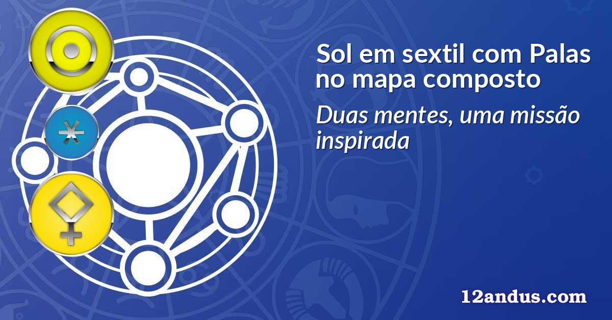 Sol em sextil com Palas no mapa composto