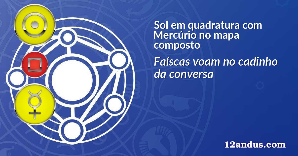 Sol em quadratura com Mercúrio no mapa composto