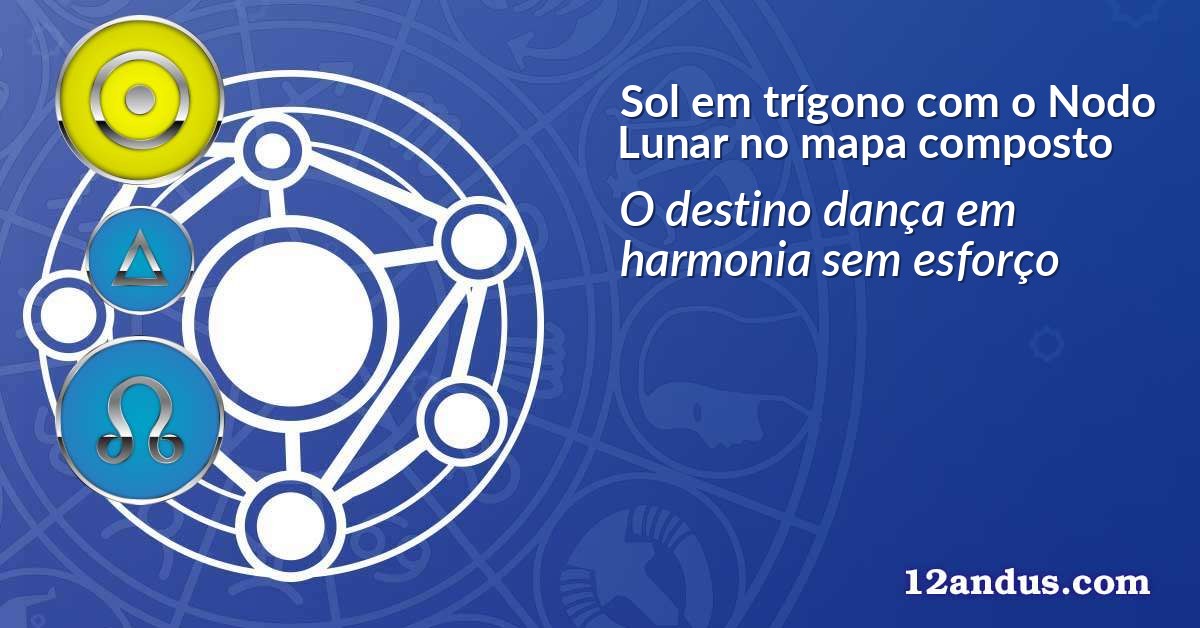 Sol em tr&iacute;gono com o Nodo Lunar no mapa composto