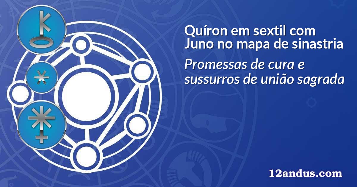 Quíron em sextil com Juno no mapa de sinastria