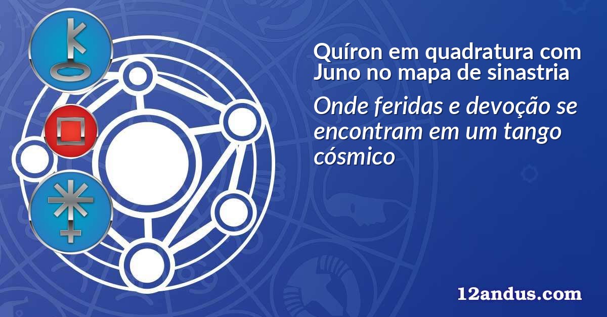 Quíron em quadratura com Juno no mapa de sinastria