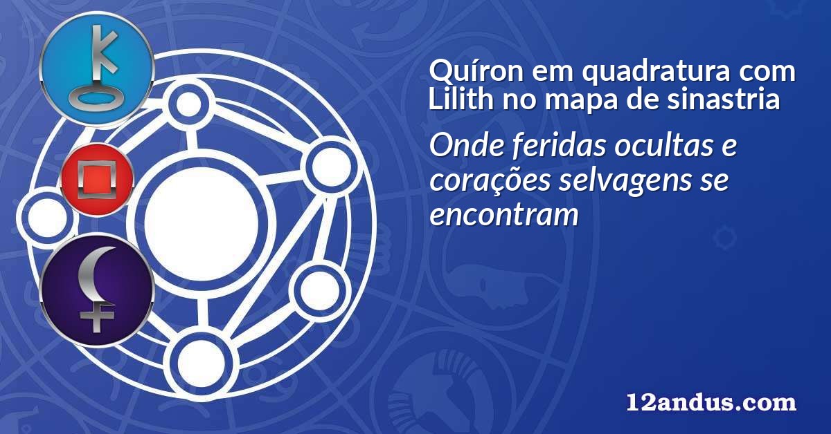 Quíron em quadratura com Lilith no mapa de sinastria