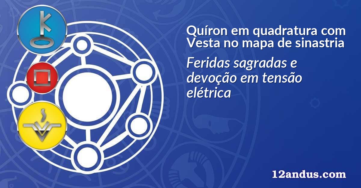 Quíron em quadratura com Vesta no mapa de sinastria