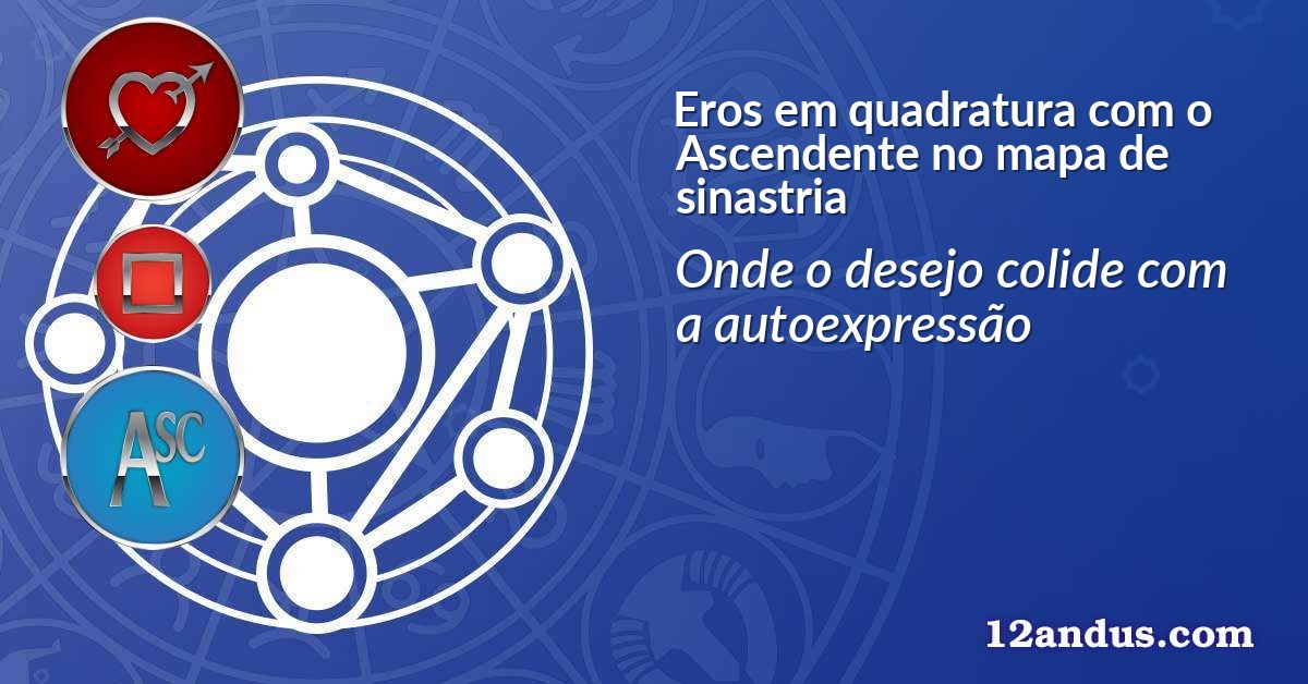 Eros em quadratura com o Ascendente no mapa de sinastria