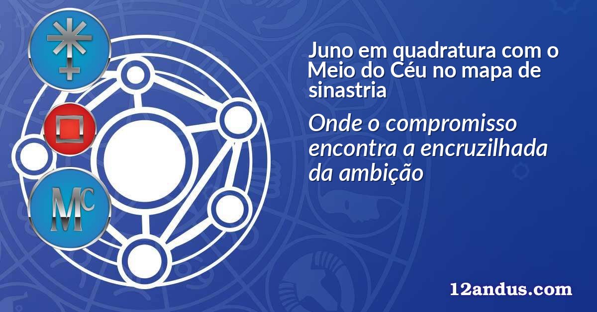 Juno em quadratura com o Meio do Céu no mapa de sinastria