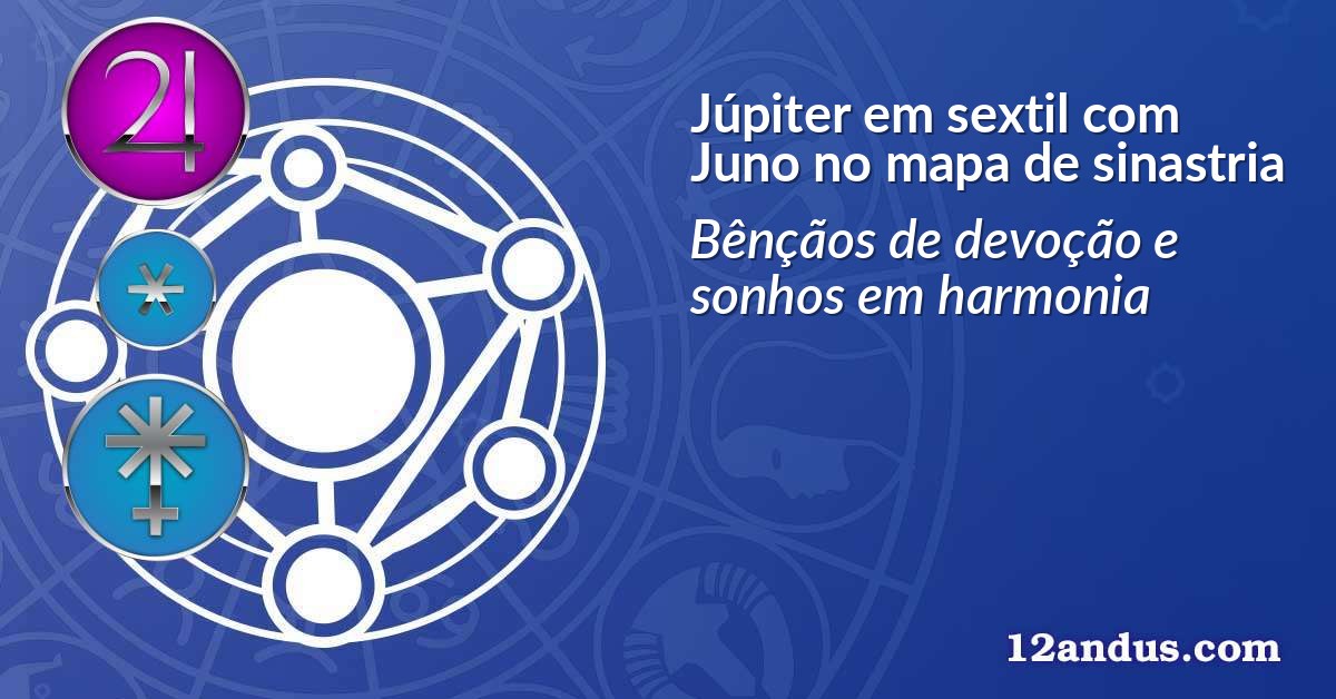 Júpiter em sextil com Juno no mapa de sinastria