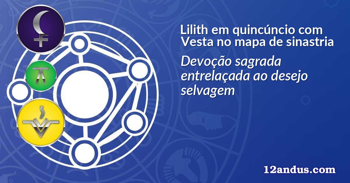 Lilith em quincúncio com Vesta no mapa de sinastria