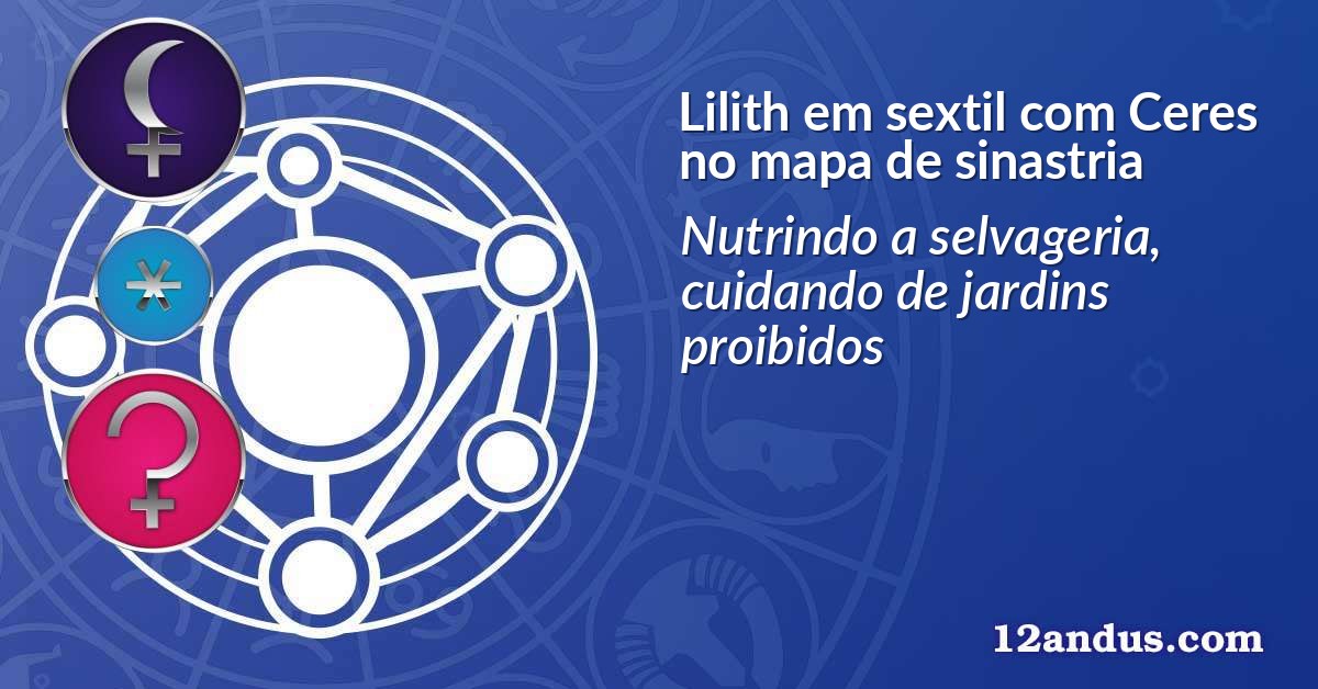 Lilith em sextil com Ceres no mapa de sinastria
