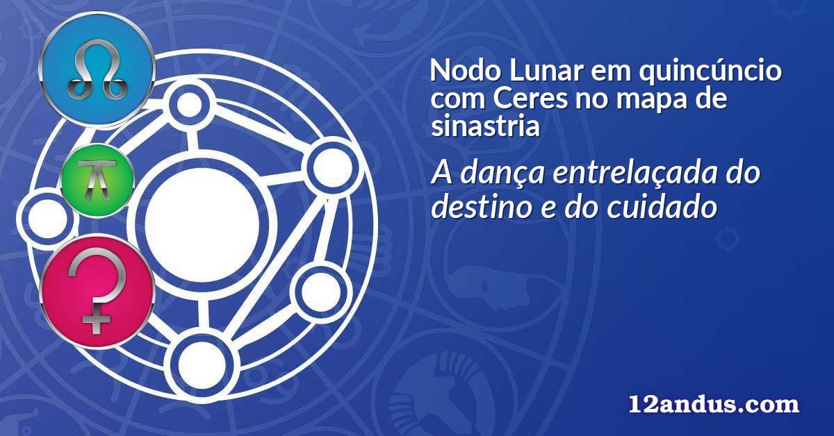 Nodo Lunar em quincúncio com Ceres no mapa de sinastria