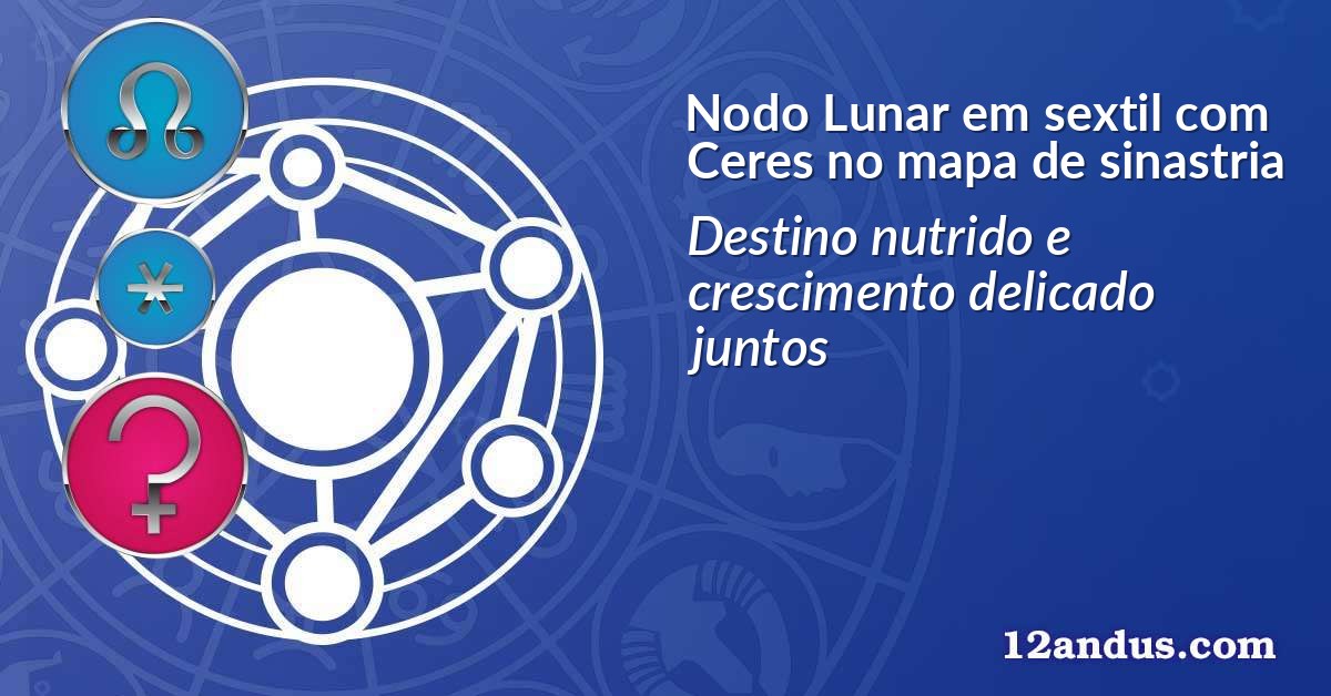 Nodo Lunar em sextil com Ceres no mapa de sinastria