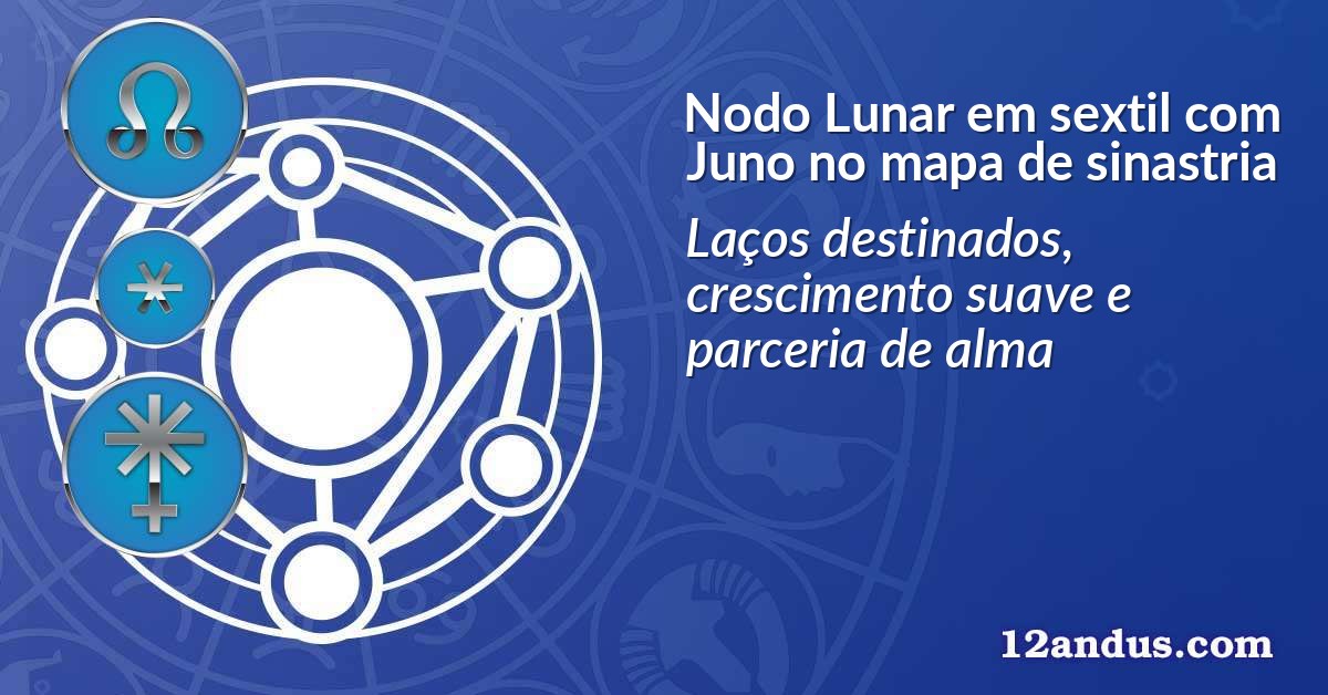 Nodo Lunar em sextil com Juno no mapa de sinastria