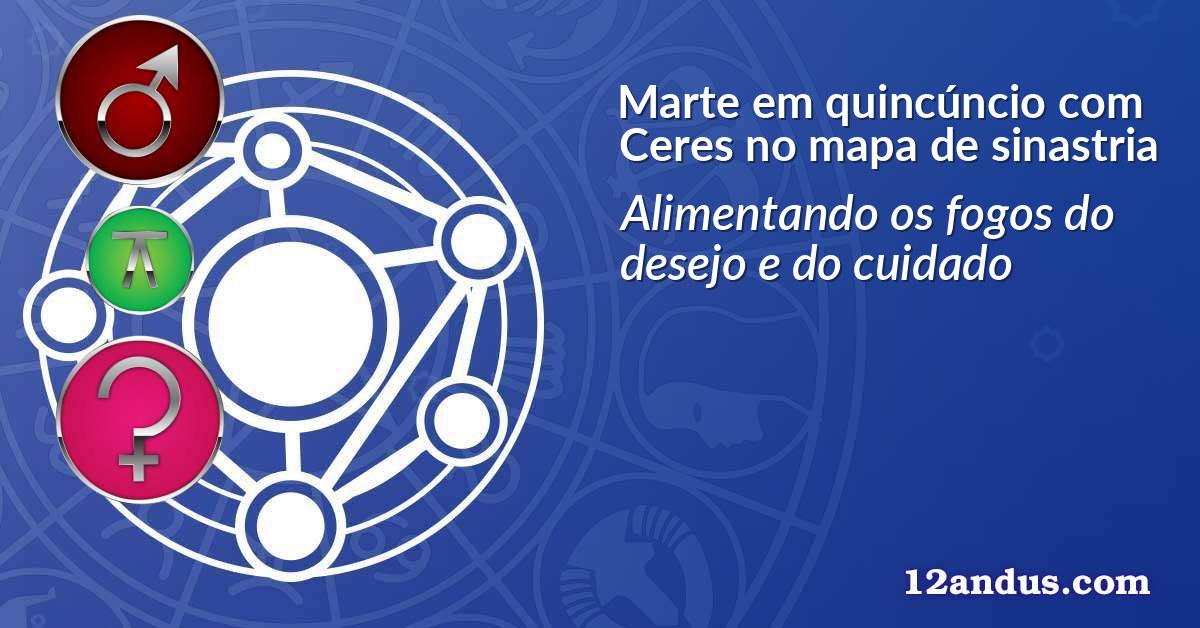 Marte em quincúncio com Ceres no mapa de sinastria