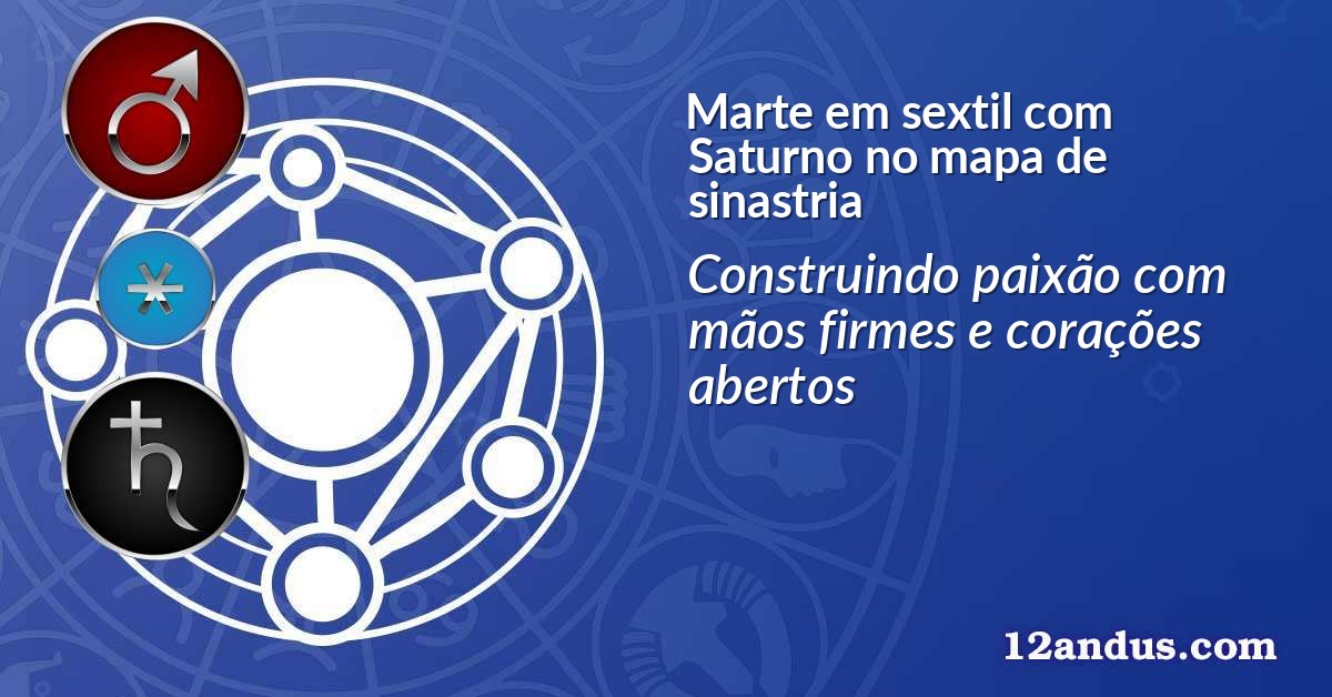 Marte em sextil com Saturno no mapa de sinastria