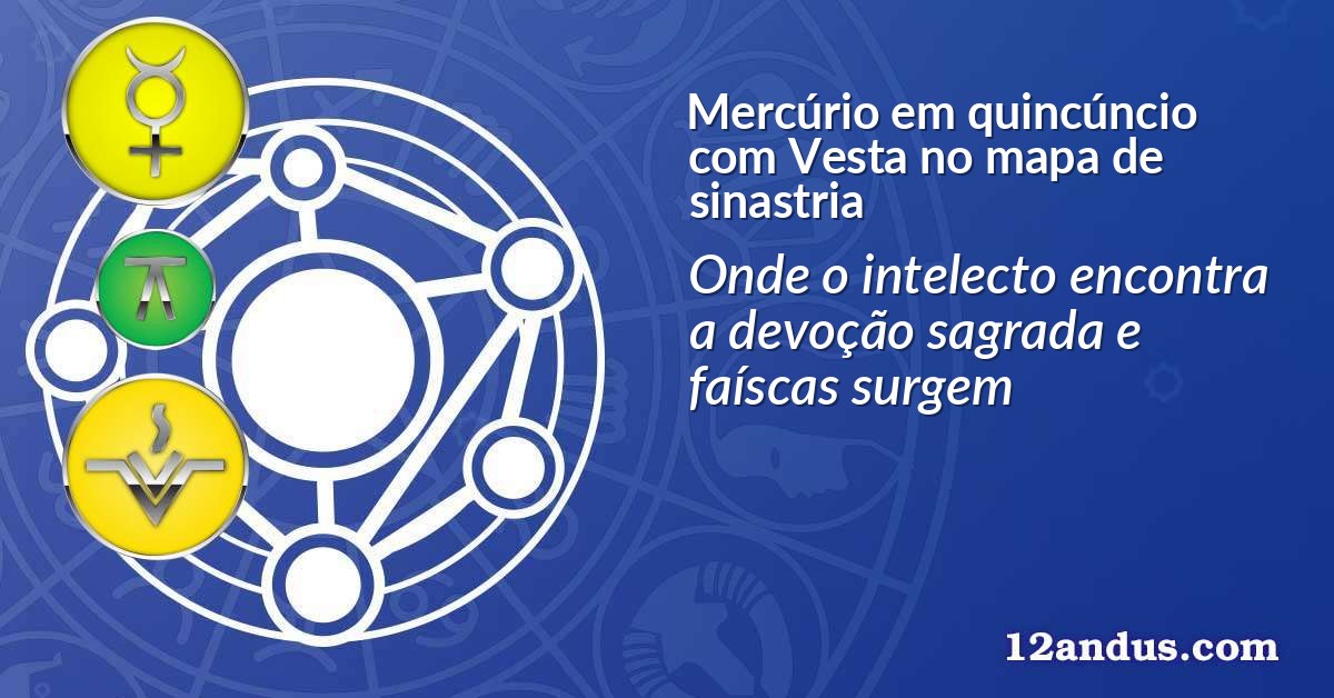 Mercúrio em quincúncio com Vesta no mapa de sinastria