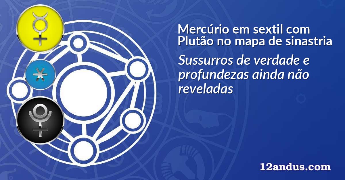 Mercúrio em sextil com Plutão no mapa de sinastria