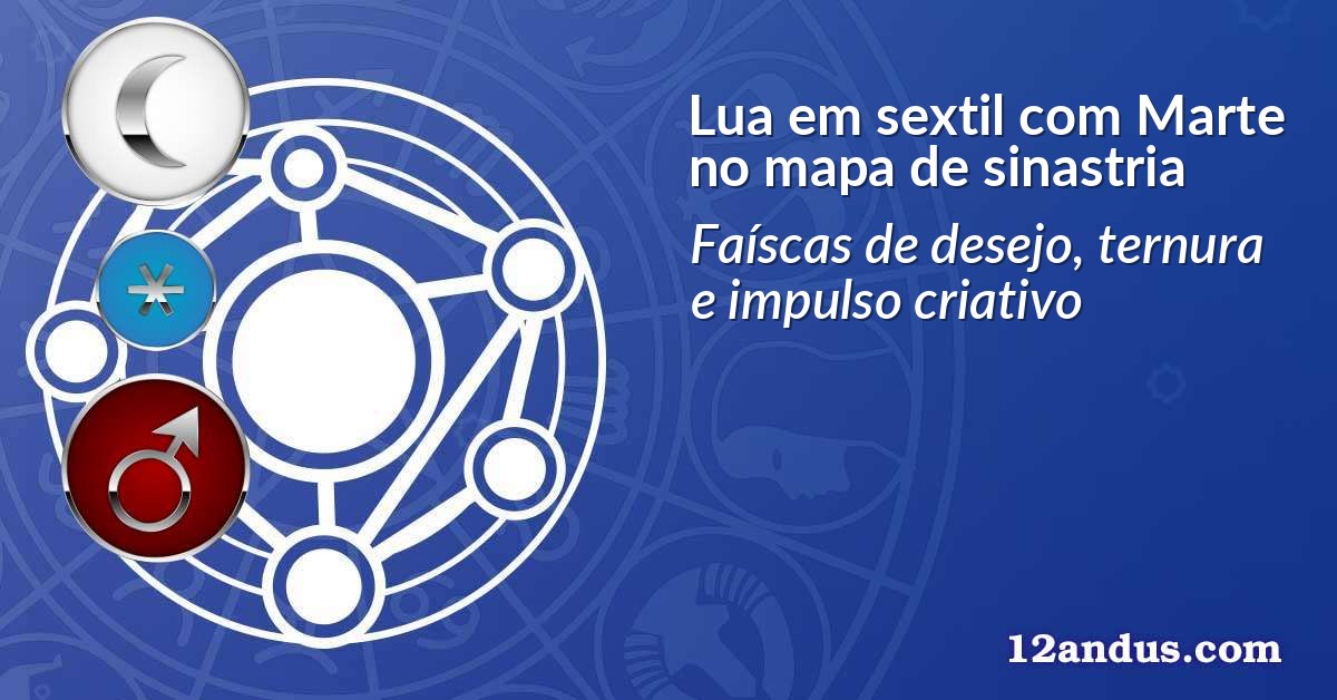 Lua em sextil com Marte no mapa de sinastria
