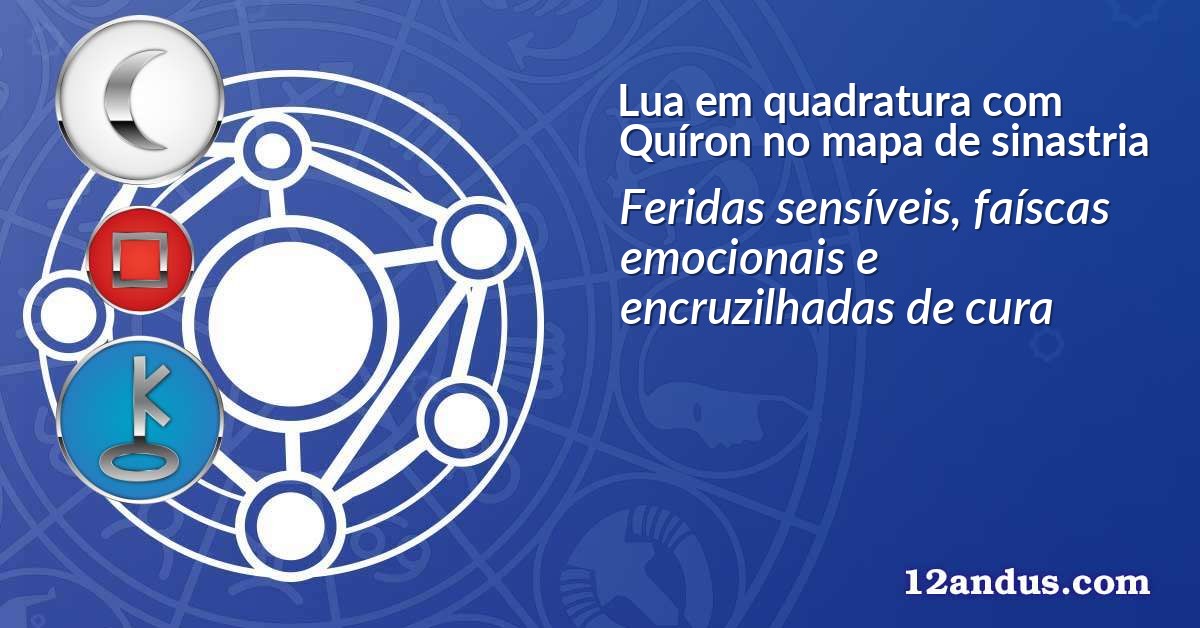 Lua em quadratura com Quíron no mapa de sinastria