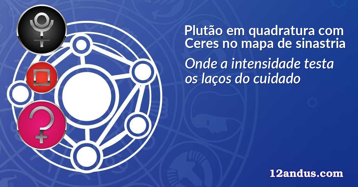 Plutão em quadratura com Ceres no mapa de sinastria