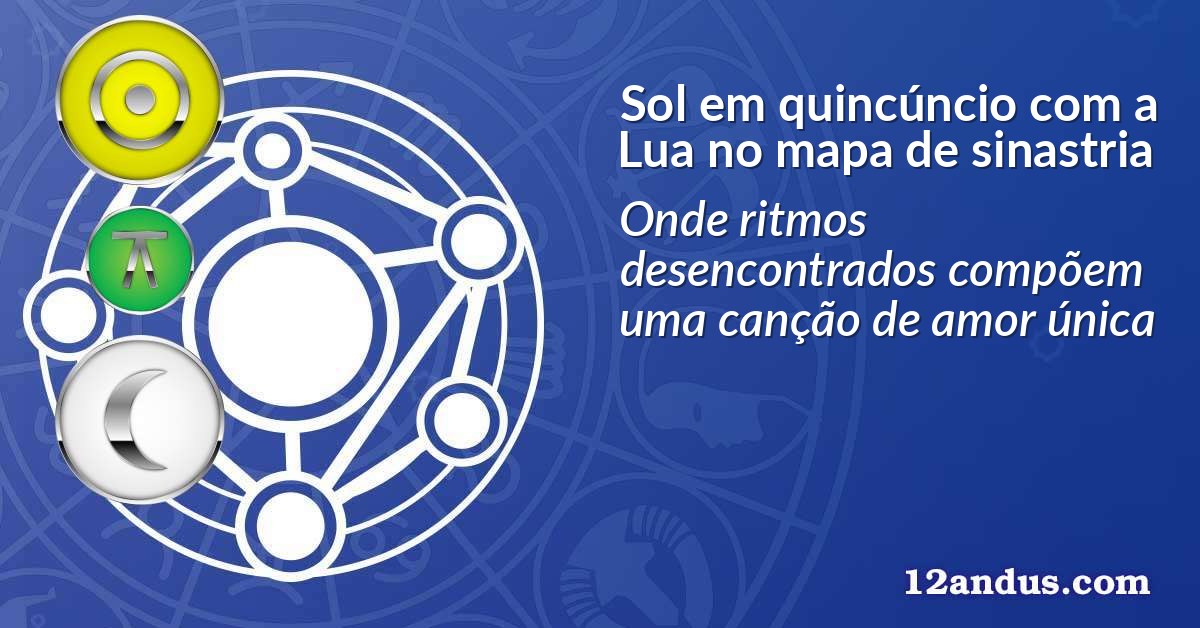 Sol em quincúncio com a Lua no mapa de sinastria