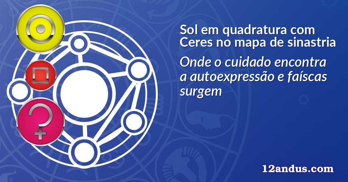 Sol em quadratura com Ceres no mapa de sinastria