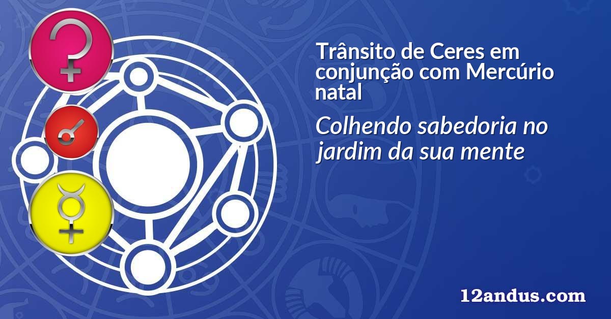 Trânsito de Ceres em conjunção com Mercúrio natal
