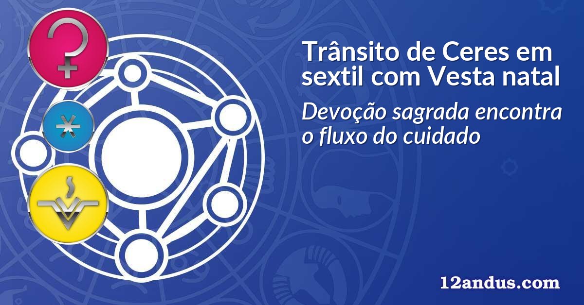 Trânsito de Ceres em sextil com Vesta natal