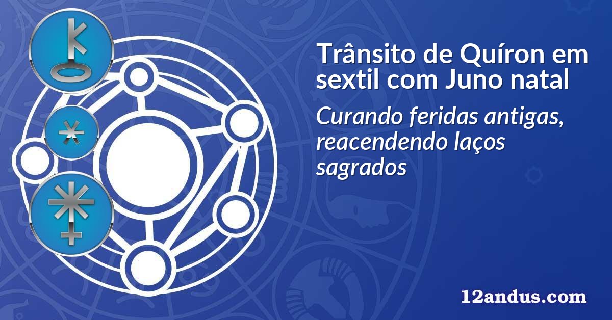 Trânsito de Quíron em sextil com Juno natal