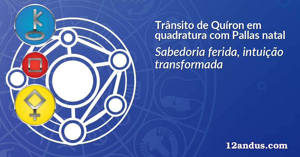 Trânsito de Quíron em quadratura com Pallas natal