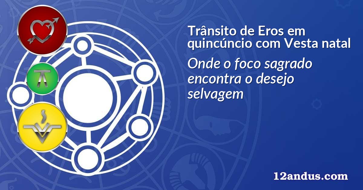 Trânsito de Eros em quincúncio com Vesta natal