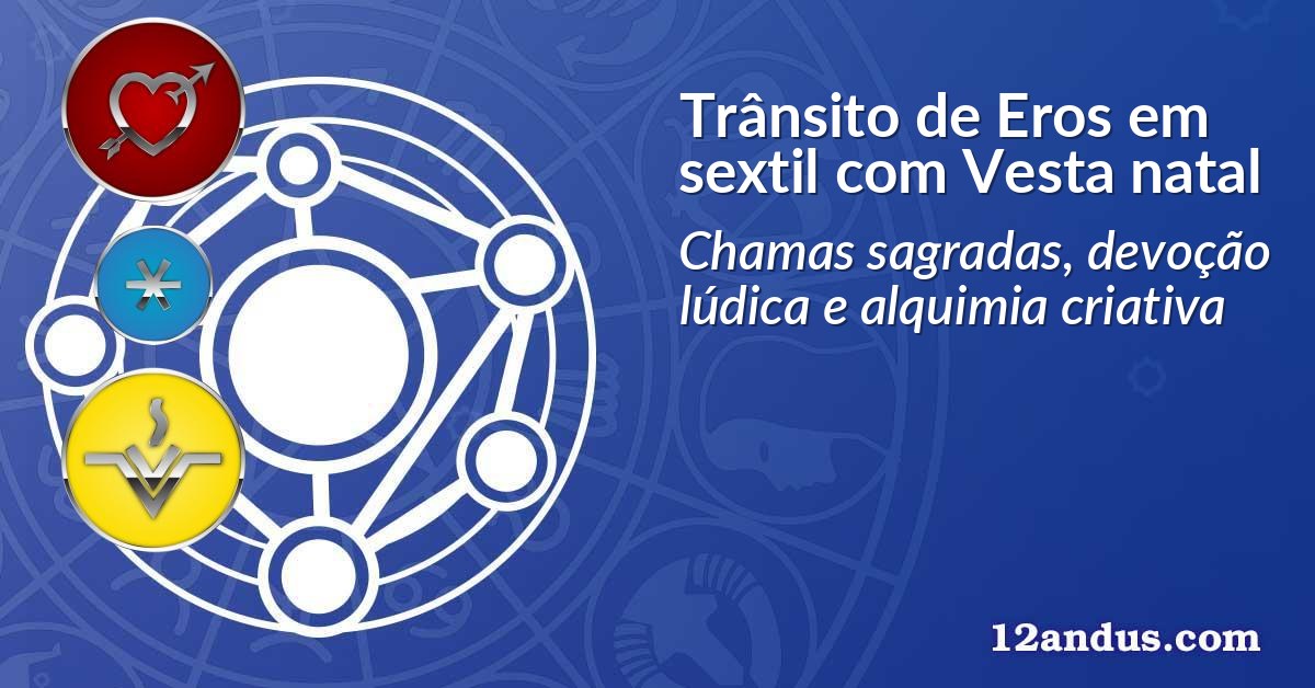 Trânsito de Eros em sextil com Vesta natal