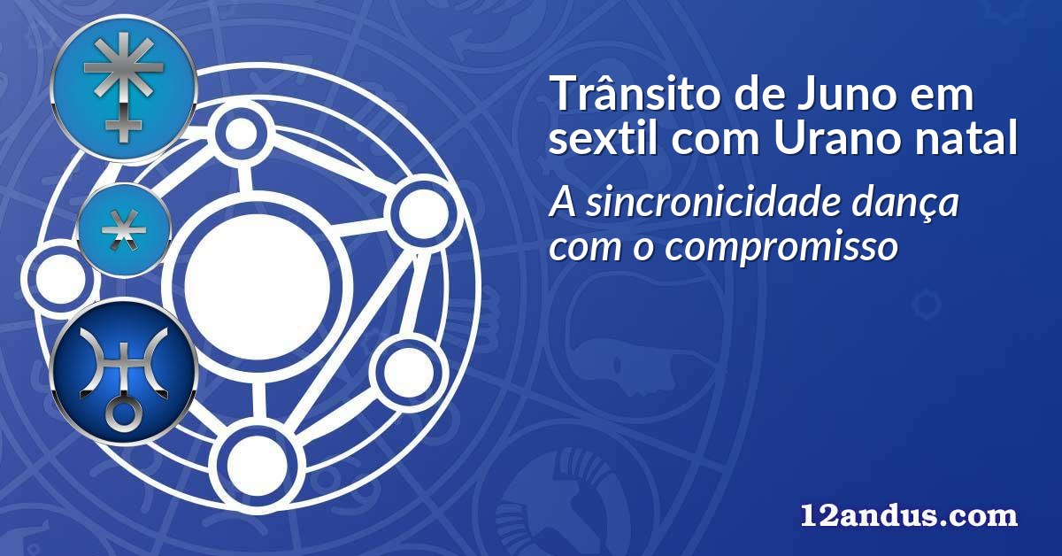 Trânsito de Juno em sextil com Urano natal