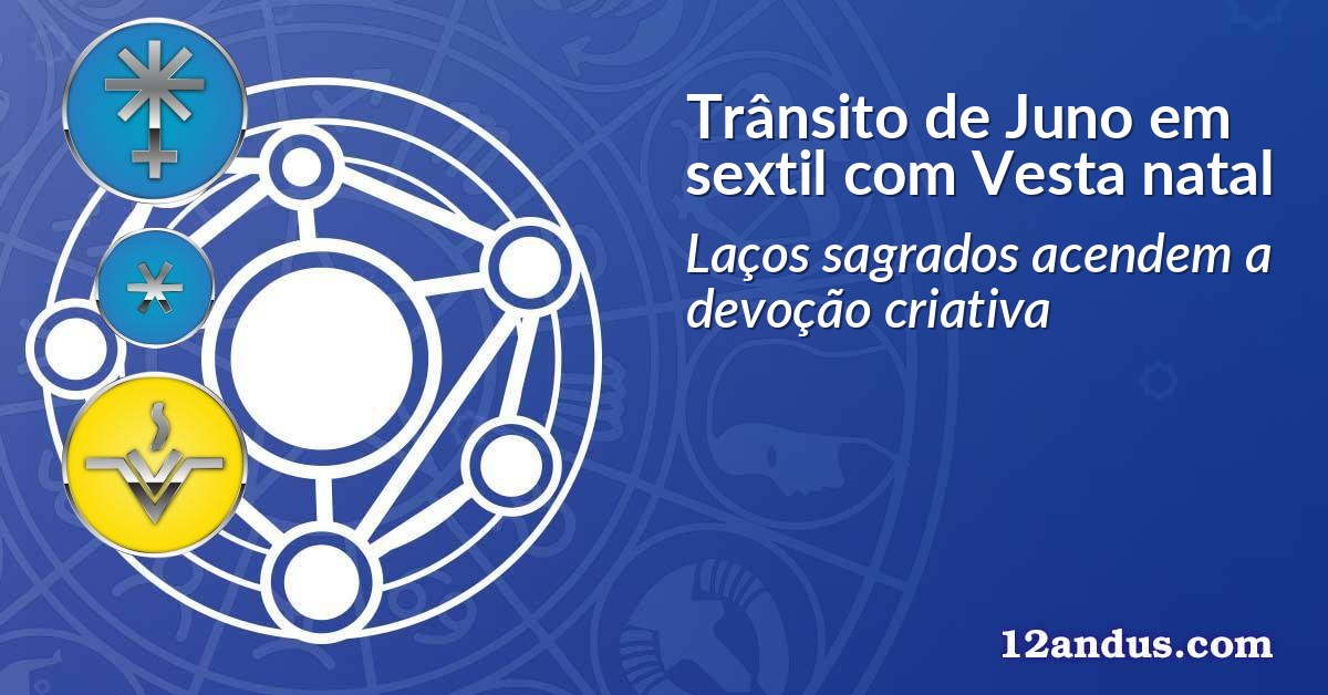 Trânsito de Juno em sextil com Vesta natal