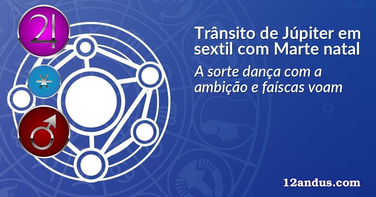 Trânsito de Júpiter em sextil com Marte natal