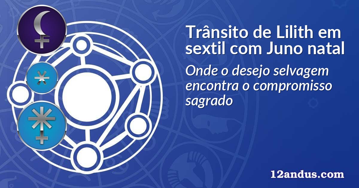 Trânsito de Lilith em sextil com Juno natal