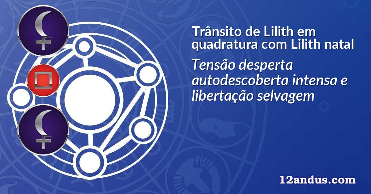 Trânsito de Lilith em quadratura com Lilith natal